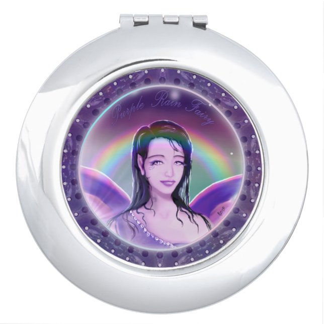 Purple Rain fairy Compact Mirror (Front)