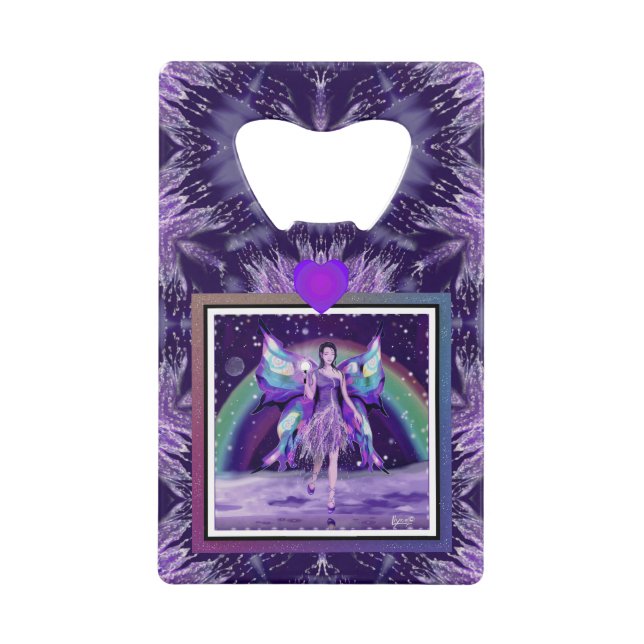 Purple rain Fairy Credit Card Bottle Opener (Front)
