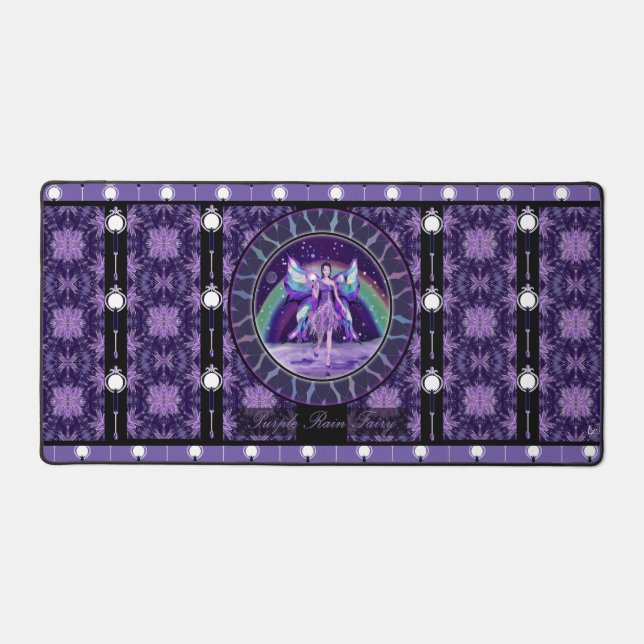 Purple Rain fairy Desk Mat (Front)