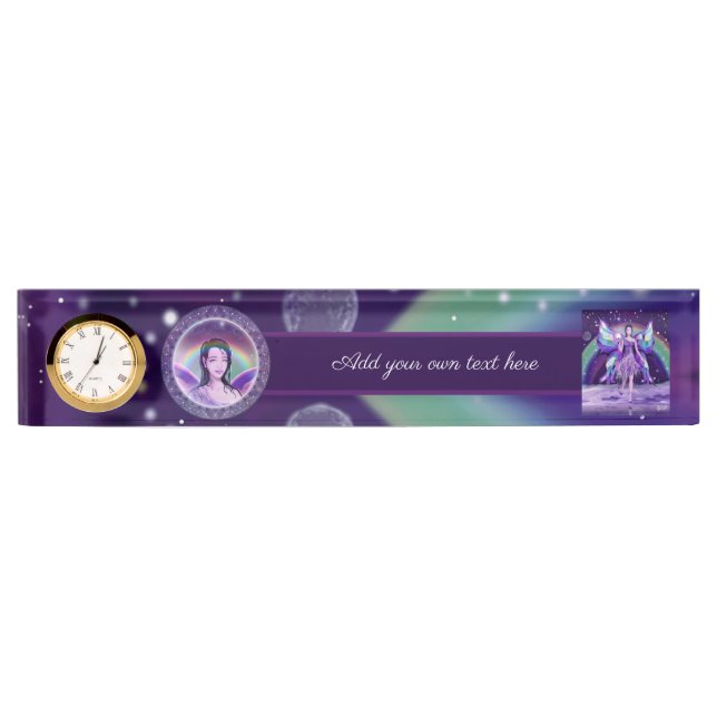 purple rain fairy desk name plate (Front)