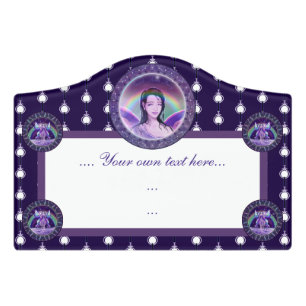 Purple rain fairy door sign