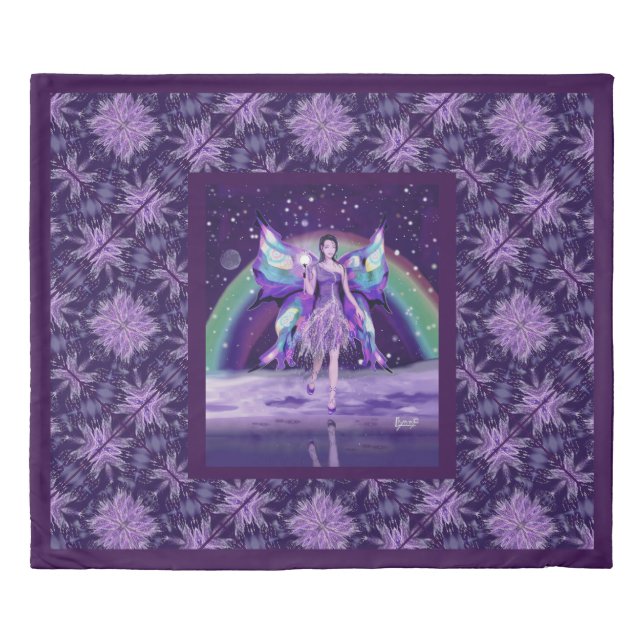 Purple Rain fairy Duvet Cover (Front)