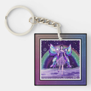 Purple rain fairy keychain