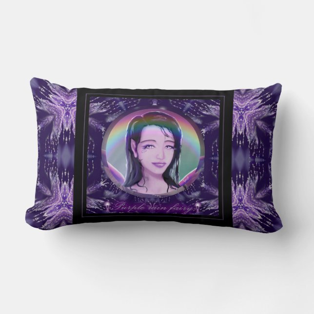 Purple Rain Fairy Lumbar Pillow (Front)