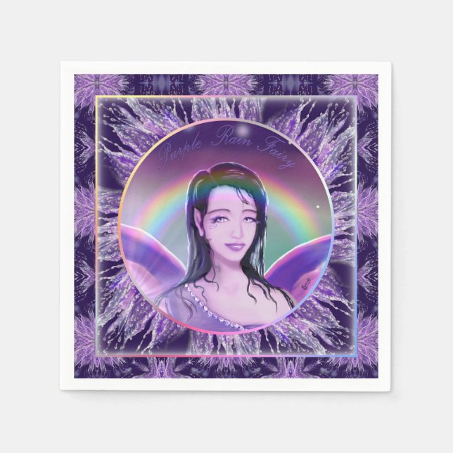 Purple rain fairy  napkins (Front)