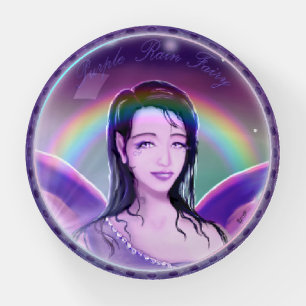 Purple rain fairy paperweight