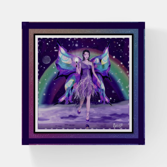 Purple Rain fairy Paperweight (Front)
