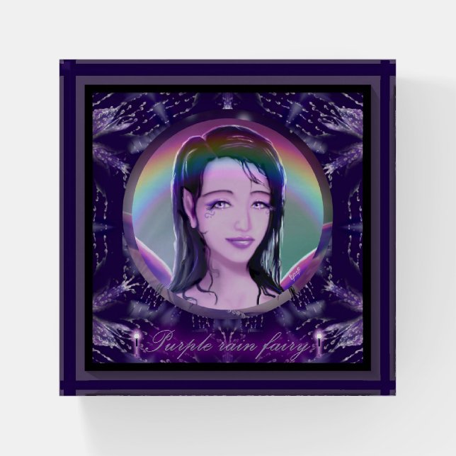 Purple Rain fairy Paperweight (Front)