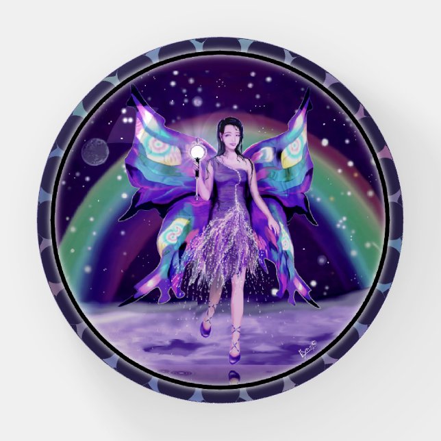 Purple Rain fairy Paperweight (Front)