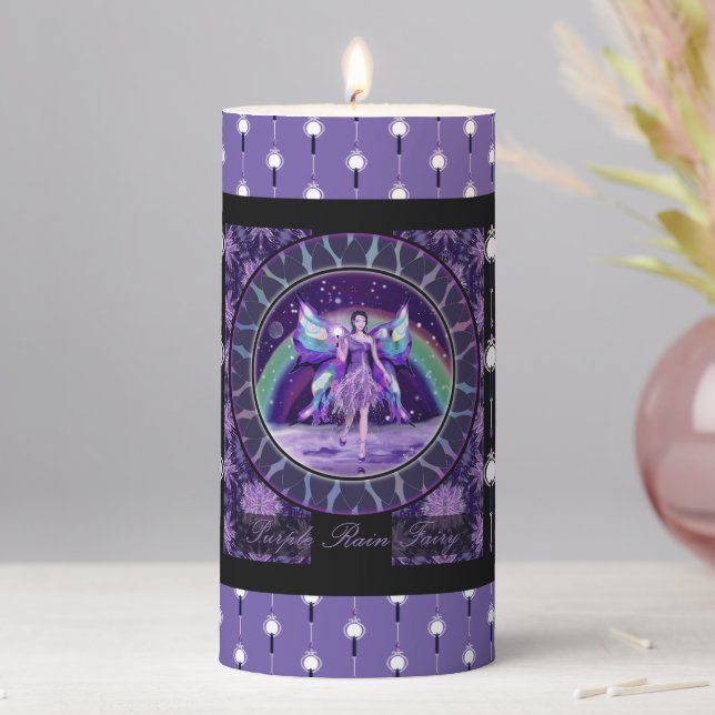 Purple Rain fairy  Pillar Candle (In Situ)