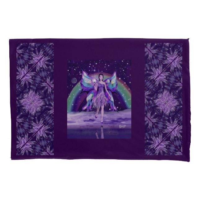 Purple Rain fairy Pillow Case (Front)