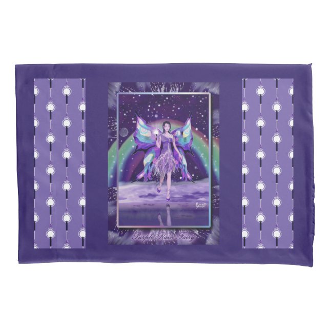 Purple Rain fairy Pillow Case (Front)