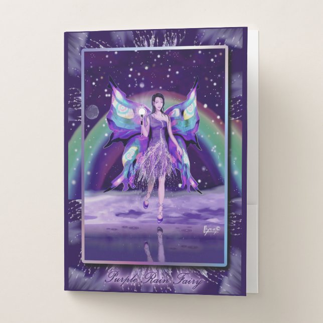 Purple Rain fairy Pocket Folder (Front)