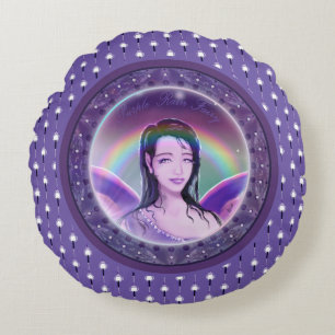 Purple Rain fairy Round Pillow