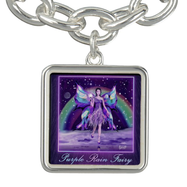 Purple rain fairy silver plated necklace bracelet (Design)