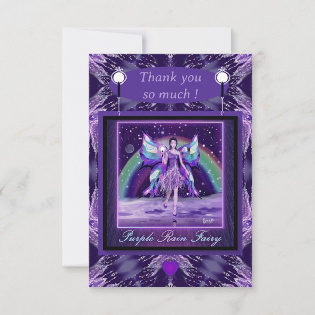 Purple rain fairy thank you card (Front)