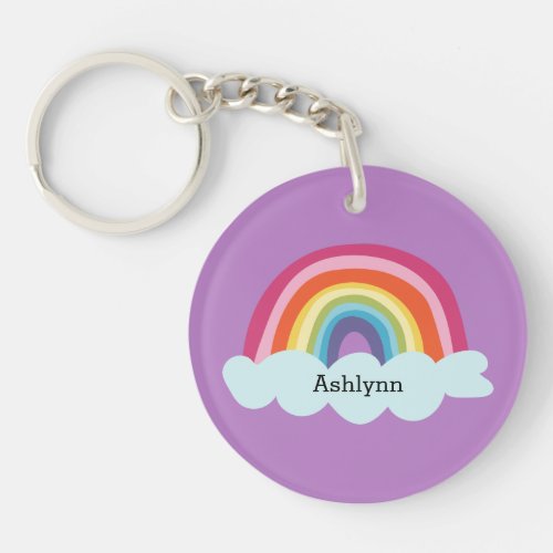 Purple Rainbow Acrylic Keychain