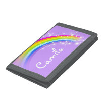 Purple rainbow and stars name wallet / purse Purple rainbow and stars name wallet / purse