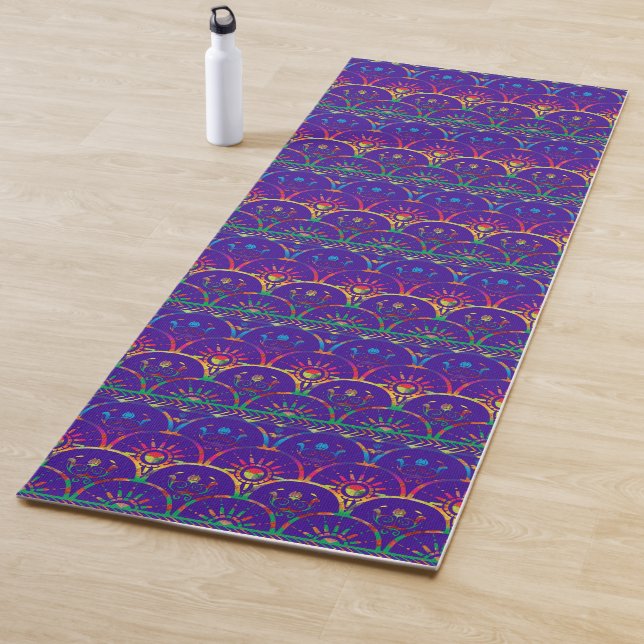 Purple Rainbow | Boho Sunrise Yoga Mat (In Situ)