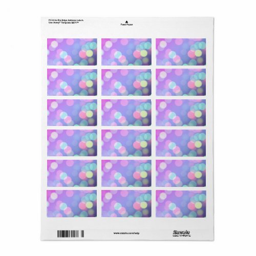 Purple Rainbow Bokeh Abstract Blur Magical Design Label