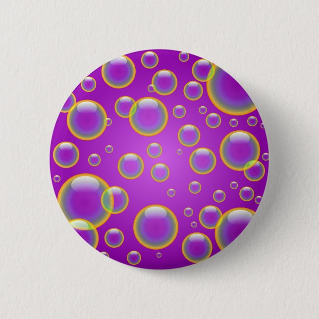 Purple Rainbow Bubbles Pinback Button (Front)