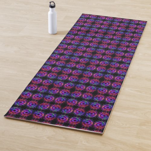 Purple Rainbow Circles Pattern Yoga Mat