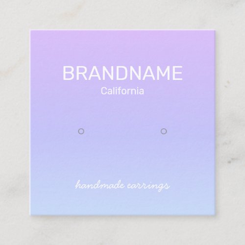 Purple Rainbow Color Gradient Earrings Display Square Business Card