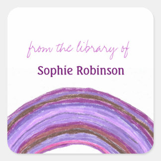 Purple rainbow custom bookplates