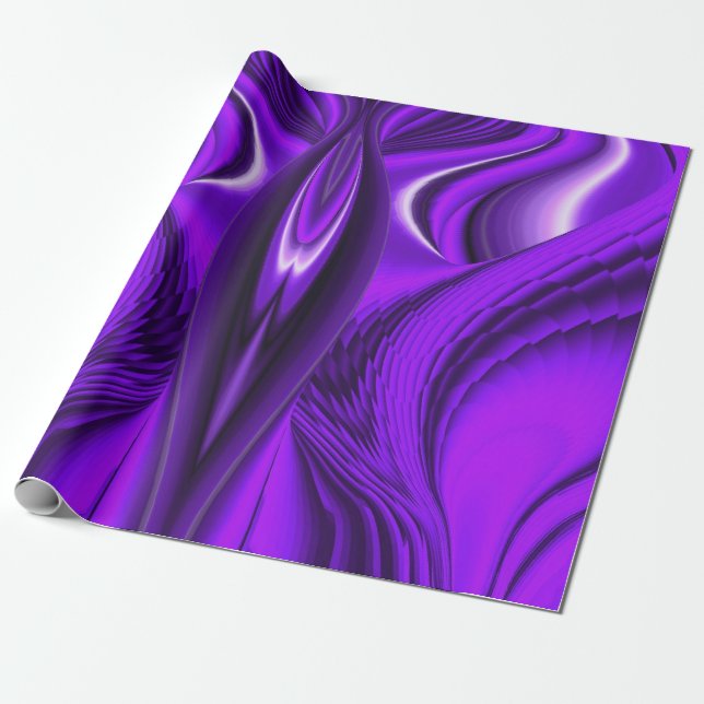 Purple Rainbow Dream - Angel Wings Wrapping Paper (Unrolled)
