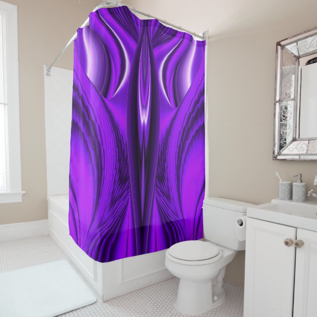 Purple Rainbow Dreams , Angel Wings Shower Curtain (In Situ)