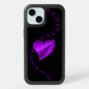 Purple Rainbow Heart with Stars iPhone 15 Case