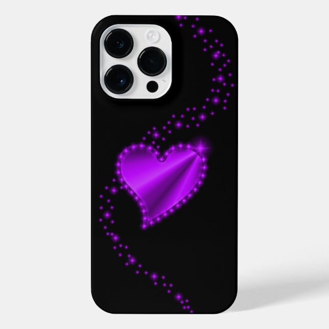 Purple Rainbow Heart with Stars iPhone Case (Back)