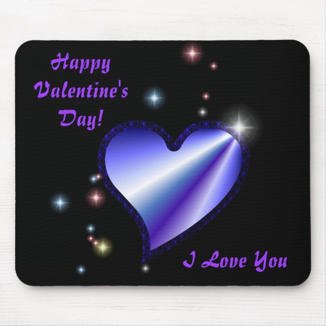 Purple Rainbow Heart with Stars Mouse Pad (Front)