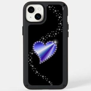 Purple Rainbow Heart with Stars on black Speck iPhone 14 Plus Case