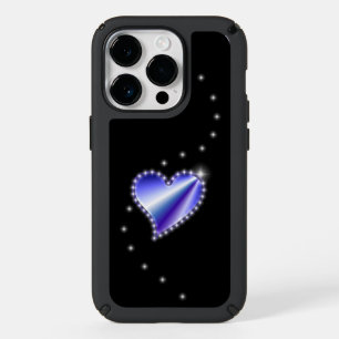 Purple Rainbow Heart with Stars on black Speck iPhone 14 Pro Case