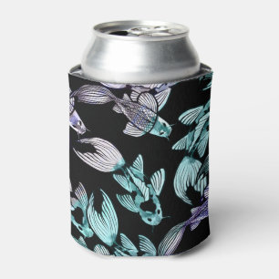 Purple Rainbow Koi Pond Art Kois Fish pattern     Can Cooler