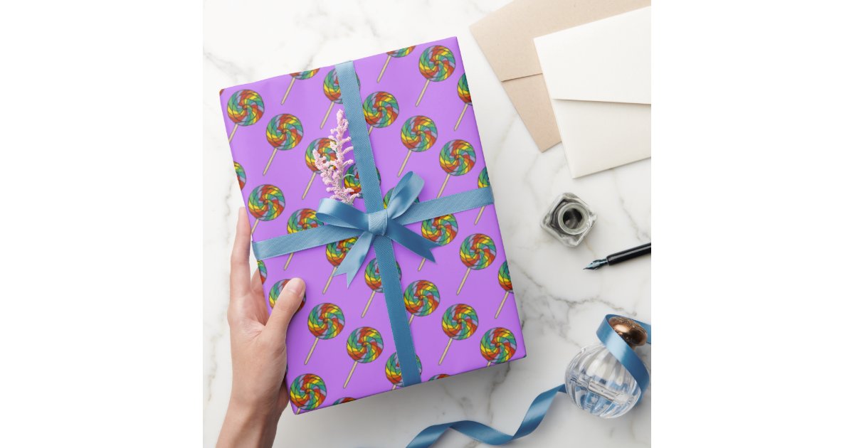 Metallic Iridescent Rainbow Pink Aqua Purple Girly Wrapping Paper