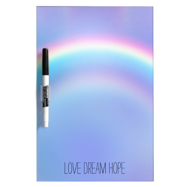 Purple Rainbow Love Dream Hope Personalized Dry Erase Board (Front)