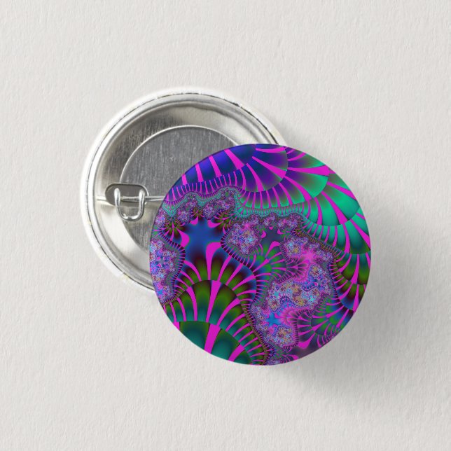 Purple Rainbow Melt Pinback Button (Front & Back)