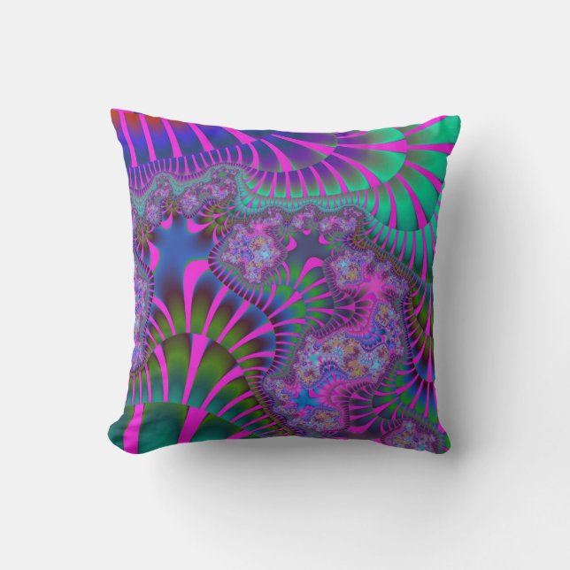 Purple Rainbow Melt Throw Pillow (Front)