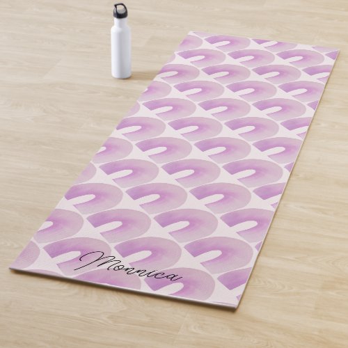 Purple Rainbow Mid Century Modern Pattern Yoga Mat
