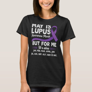 Purple Rainbow Ribbon Support Warrior Of A Lupus A T-Shirt