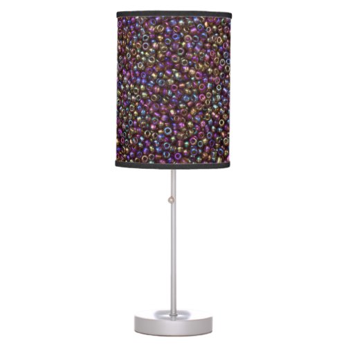 Purple Rainbow Rocaille Seed Beads Table Lamp