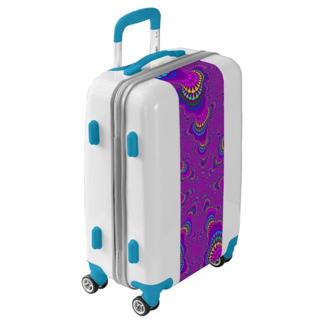 Purple Rainbow Starburst Luggage (Rotated Left)