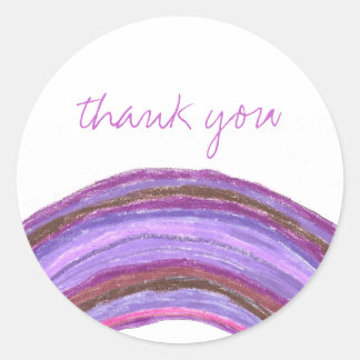 Purple rainbow thank you sticker