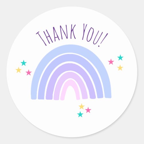 Purple Rainbow Thankyou Sticker