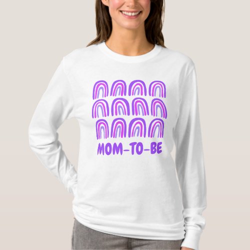 Purple Rainbows MOM_TO_BE Custom Baby Shower T_Shirt
