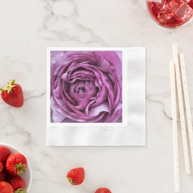Purple Ranunculus Napkins (Insitu)
