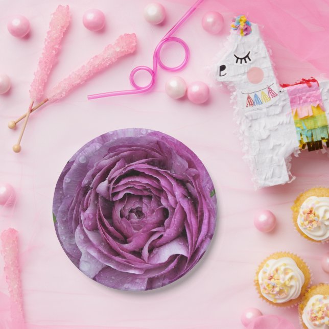 Purple Ranunculus Paper Plates (Party)