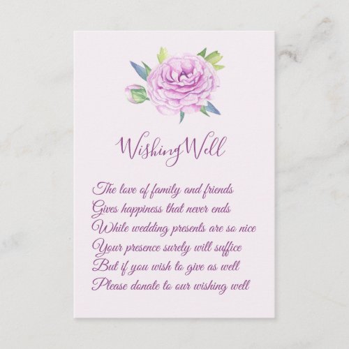 Purple Ranunculus Wedding Wishing Well Cards